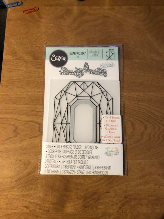 Sizzix 661954 Diamond Geometrics Impresslits Embossing Folder