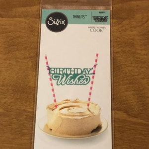 Sizzix Birthday Wishes Cake Topper Thinlits Die By Jen Long 660891 SBECT image 2