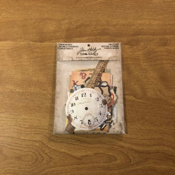 54 Pieces Tim Holtz Idea-ology Thrift Shop Ephemera Pack TH93114