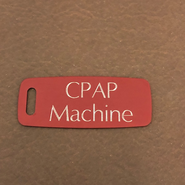 CPAP Machine Aluminum Personalized Luggage Tag Diamond Engraved Perfect For Carry-on, Backpacks And Suitcases, CPAPMAPLT