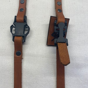 Leather helmet chinstrap