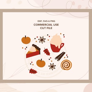HELLO FALL MINI ⟡ otoño, hojas, archivos cortados para cricut, sublimación y silueta, paquete de gráficos SVG, DXF y PNG para uso comercial