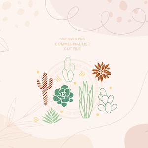 CACTUS CRAZE MINI ⟡ archivos de corte SVG para Cricut, SVG de cactus, SVG de suculentas, SVG de flores, paquete SVG para uso comercial, gráficos de uso comercial