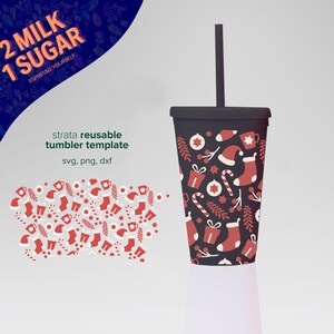 NOCHEBUENA ⟡ Envoltura sin costuras ⟡ Envoltura para vaso Strata de 16 oz ⟡ png ⟡ dxf ⟡ Archivos SVG para Cricut ⟡ Silhouette ⟡ Descargar ⟡ Archivo de corte ⟡ Diseño