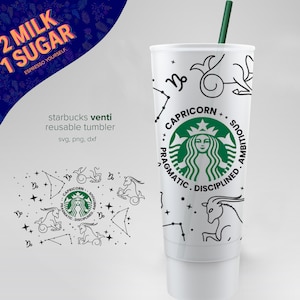 STEENBOK ⟡ Seamless Wrap ⟡ SVG voor Sbux Cup ⟡ Herbruikbare png dxf ⟡ SVG-bestanden voor Cricut Silhouette ⟡ downloaden ⟡ Dierenriemhoroscoop