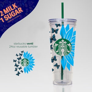 BUTTERFLY BYE BYE ⟡ Logo Wrap ⟡ Sbux Cup ⟡ Reusable ⟡ Svg ⟡ Png ⟡ Custom file ⟡ Cricut ⟡ Silhouette ⟡ DiY ⟡ Sunflower ⟡ Cameo ⟡ 24oz