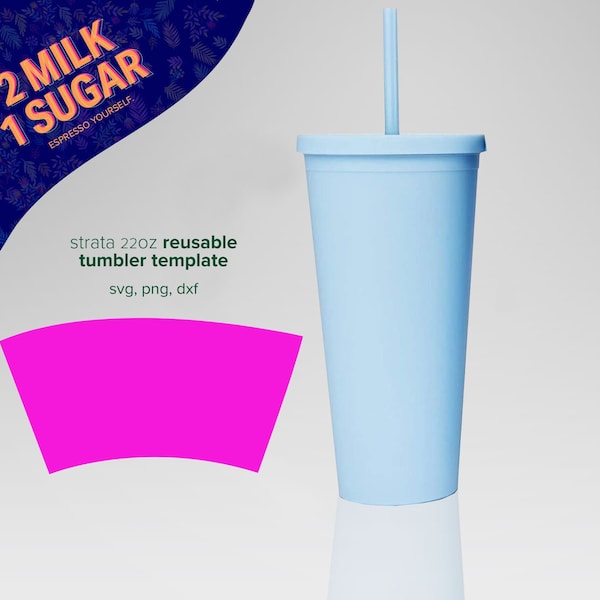 STRATA 22oz TUMBLER template ⟡ Cup Wrap ⟡ Reusable ⟡ svg ⟡ dxf ⟡ Custom Cut file ⟡ Cricut ⟡ Silhouette ⟡ Cameo ⟡ DiY ⟡ Vinyl