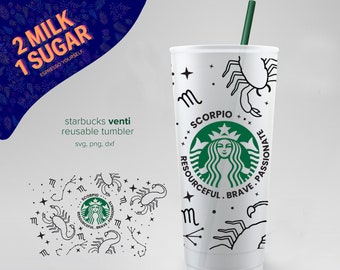 SCORPIO ⟡ Seamless Wrap ⟡ SVG for Sbux Cup ⟡ Reusable  png dxf ⟡ SVG Files For Cricut ⟡ Silhouette ⟡ Download ⟡ Zodiac Horoscope