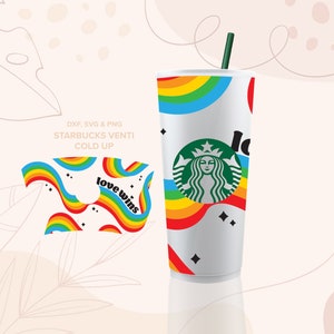 LOVE WINS svg coupe fichier pride svg, svg de la fierté gaie, svg lgbtq, l'amour gagne, fichier Sbux venti cup ⟡ svg wrap fichiers pour cricut ⟡ lot
