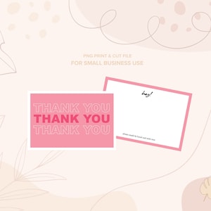 THANK YOU CARDS Strawberry Whip ⟡ printable packaging ⟡ for small business ⟡ print at home png file ⟡ etsy poshmark ⟡ editable room for note