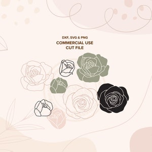 RADIANT ROSES MINI ⟡ rose flower svg cut files for cricut, rose clipart, silhouette + glowforge, svg bundle for commercial use graphics