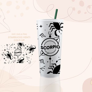 SCORPIO no hole ⟡ svg cut file ⟡ scorpio svg for Sbux cup ⟡ png dxf svg files for cricut ⟡ silhouette ⟡ star signs ⟡ zodiac horoscope