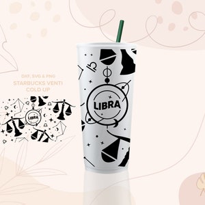 LIBRA no hole ⟡ svg cut file ⟡ libra svg for Sbux cup ⟡ png dxf svg files for cricut ⟡ silhouette ⟡ star signs ⟡ zodiac horoscope