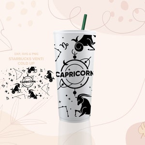 STEENBOK geen gat ⟡ gesneden svg-bestand ⟡ pet svg voor Sbux-beker ⟡ png dxf svg-bestanden voor cricut ⟡ silhouet ⟡ sterrenbeelden ⟡ dierenriemhoroscoop