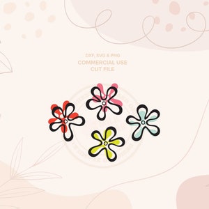 DISCO DAISIES MINI ⟡ SVG-bestanden knippen voor de cricut, madeliefje SVG, bloem SVG, Flower Art Print, Market Print, SVG-bundel voor commercieel gebruik afbeeldingen