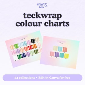 Teckwrap Colour Charts, Permanent Vinyl Colour Chart, For Small Business, Editable, Vinyl Colour Options, Printable Colour Chart, Teckwrap