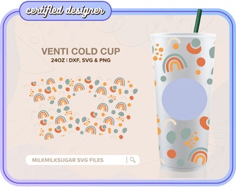 RAINBOW BLOBS ⟡ SEAMLESS ⟡ Sbux Cup Wrap ⟡ Reusable ⟡ Svg ⟡ Png ⟡ Custom Cut file ⟡ Cricut ⟡ Silhouette ⟡ Cameo ⟡ DiY ⟡ Vinyl