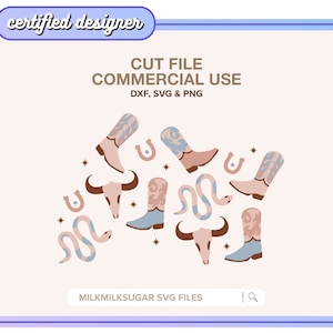 WILD WEST MINI ⟡ Cowboy-Stiefel, Western-Svg-Schnittdatei-Bundle für Cricut und Silhouette, Muster für kommerzielle Nutzung einschließlich dxf png und svg