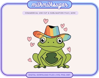 COWBOY PRIDE FROG SVG geschnitten Datei für Cricut und Silhouette, niedlichen Frosch svg, Frosch Clipart, trendige svg für Shirts, Frosch Png-Datei, Frosch Cowboy Hut