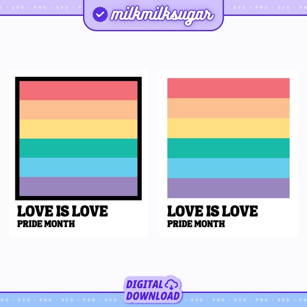 PRIDE SVG Cut File For Cricut or Silhouette, LGBTQ+ Sublimation Design, Rainbow Svg, Gay Pride Svg, Lgbtq+ Svg Bundle | Love is Love