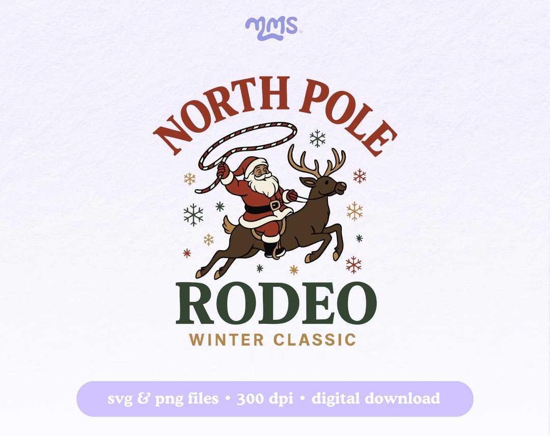North Pole Rodeo SVG PNG, Cowboy Santa Christmas Sweater, Western ...