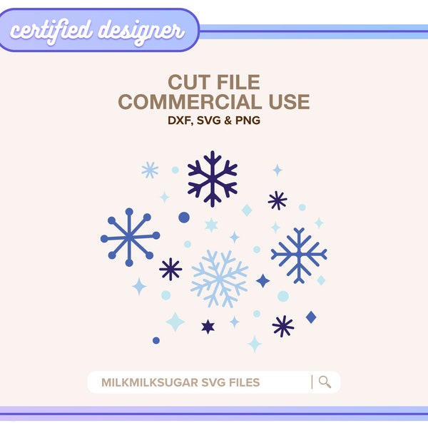 SNOWFLAKE SVG Cut File For Cricut or Silhouette, Snowflake Svg Bundle, Snowflake Clipart, Christmas Snow Bundle | Snowflake Sparkle