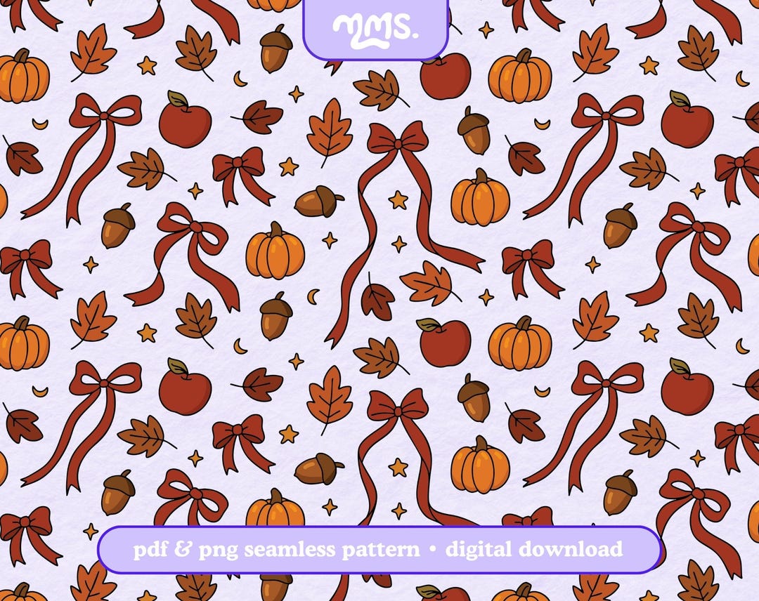 Coquette Girl Fall Pattern File for Sublimation or Printing, Seamless ...