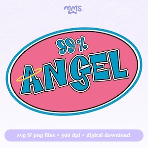 Y2K 2000 SVG Cut File For Cricut & Silhouette, Crybaby Svg, 2000s Aesthetic, Trendy Svg, 2000&#39;s Svg, 90s Aesthetic, 99% Angel Svg