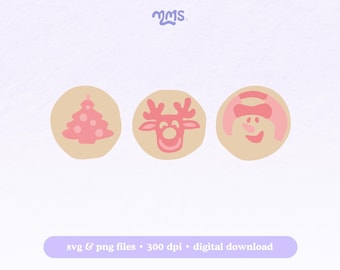 CHRISTMAS SUGAR COOKIES Svg Cut File For Cricut or Silhouette, Sugar Cookie Svg, Holiday Sugar Cookie Svg, Christmas Milk and Cookies Svg