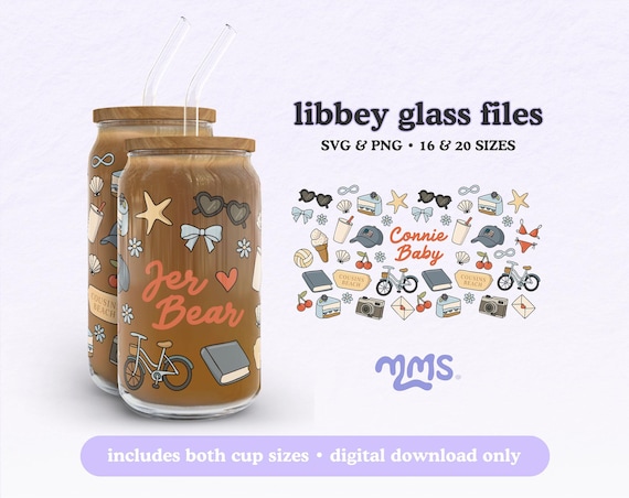 TSITP Wrap For Libbey 16oz Can Glass, Cousins Beach Cup Svg, Libbey Glass Svg, Conrad Jeremiah Coffee Cup, Connie Baby Libbey Png Svg