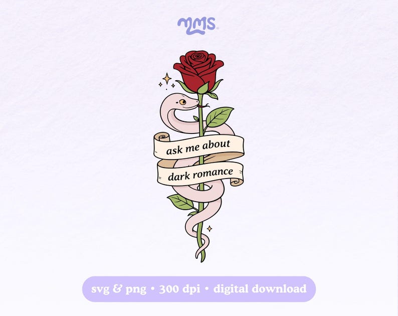 Ask Me About Dark Romance Svg Png For Cricut, Spicy Book Booktok, Bookish Svg For Stickers, Bookmarks, Shirts, Libbey Cups & Motel Keychains image 1
