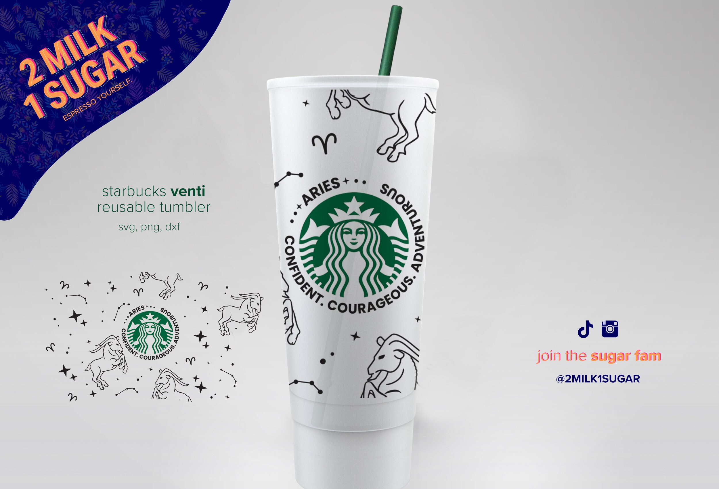 Cuanto Cuestan Las Tazas De Starbucks ARIES Envoltura sin costuras SVG para Starbucks Cup - Etsy México
