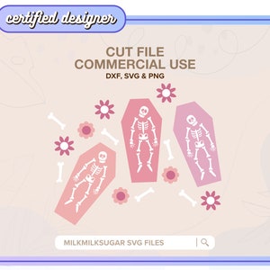 Fichier de coupe SVG SQUELETTES MIGNONS pour Cricut ou Silhouette, Svg Halloween, motif de sublimation de squelettes drôles, lot de plantes | Squelettes idiots