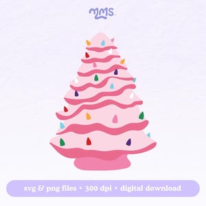 Arbre de Noël en céramique Svg, fichier Svg d'arbre de Noël pour Cricut, arbre de Noël rétro Png, Svg d'arbre de Noël vintage pour chemises et tasses