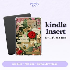 Romantasy Kindle invoegen, Kindle afdrukbaar, Kindle-stickers, doorzichtige hoes invoegen digitale download, Kindle-accessoires, Bookish Fantasy-hoesje