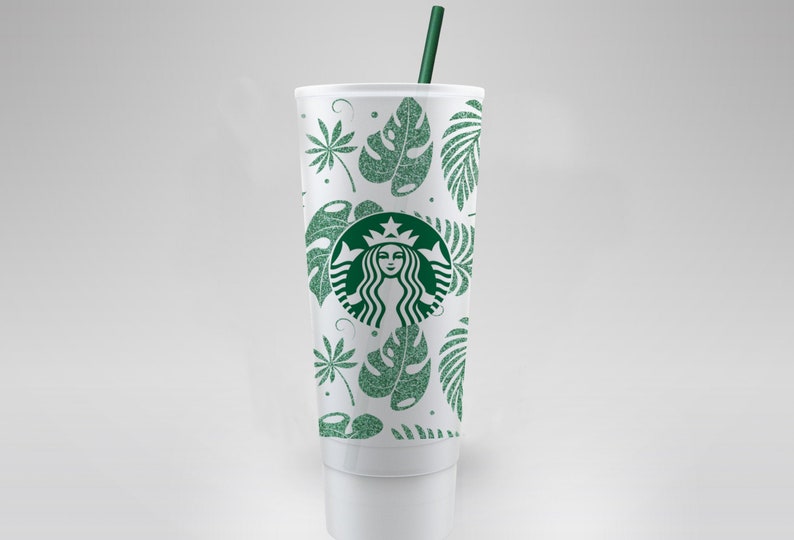 Tropical Leaves FULL WRAP Cameo Svg file Silhouette Reusable intermediate level DIY Instant Download Vinyl Custom Cricut Custom Cut