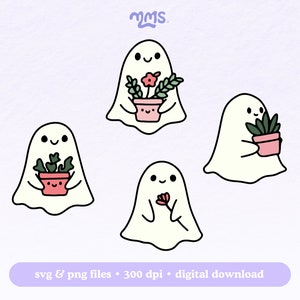 Niedliche Geist geschnitten Datei für Cricut, Halloween, Pflanzenliebhaber Png für Aufkleber, Lesezeichen, T-Shirts, Libbey Tassen & Schlüsselbund | Pflanzen bis ich sterbe