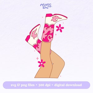 Pliki do cięcia Cowboy Legs Svg dla Cricut lub Silhouette, Cowgirl Boots Svg dla naklejek, zakładek, koszulek, kubków Libbey i breloków Motel