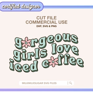 HERMOSO CAFÉ HELADO Mini ⟡ citas estéticas archivos de corte SVG, PNG y DXF para camisetas o tazas, paquete de siluetas SVG de Cricut para uso comercial