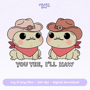 Schattig kikker Svg-bestand knippen voor Cricut en silhouet, cowboy kikker Svg, kikker Clipart, trendy Bestie Svg voor shirts, kikker png-bestand, cowboyhoed