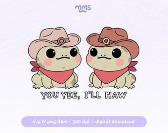Süße Frosch-Svg-Schnitt-Datei für Cricut und Silhouette, Cowboy-Frosch-Svg, Frosch-Clipart, trendige Bestie-Svg Für Shirts, Frosch-Png-Datei, Cowboyhut