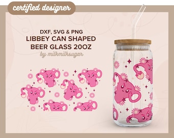 ANGRY UTERUS SVG For Libbey 20oz Can Glass, Womens Rights Svg, Feminism Svg, Cricut Cut Files Including Dxf, Png & Svg, Reproductive Rights
