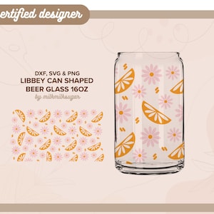 SQUEEZE THE DAY | lente zomer bloemen svg libbey 16oz bierblikje glas svg gesneden wrap-bestand, svg wrap-bestanden voor de cricut, inclusief png, svg en dxf