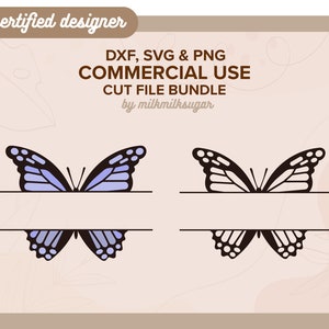 BUTTERFLY MONOGRAM SVG, Butterfly Bundle, Layered Butterfly, Butterfly Clipart Files for Cricut, Butterfly Sublimation, Includes Dxf, Png