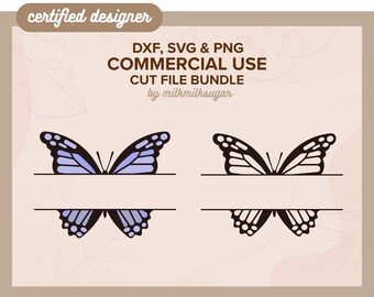 VLINDERMONOGRAM SVG, vlinderbundel, gelaagde vlinder, vlinder clipartbestanden voor Cricut, vlindersublimatie, inclusief dxf, png