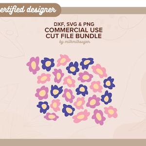 Y2K RETRO MINI ⟡ groovy jaren 90 bloem svg, retro gesneden bestanden voor cricut & silhouette, svg-bundel voor commercieel gebruik afbeeldingen, svg png en dxf