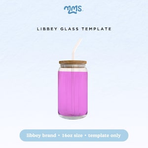 LIBBEY CAN Shaped Glass template ⟡ svg file cup wrap ⟡ 16oz ⟡ svg, dxf & png cut file for Cricut and Silhouette Cameo ⟡ glass wrap file