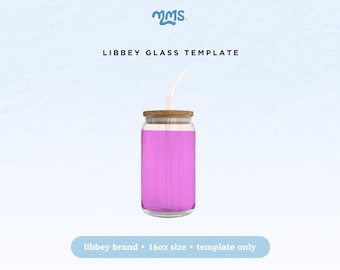 LIBBEY CAN Shaped Glass template ⟡ svg file cup wrap ⟡ 16oz ⟡ svg, dxf & png cut file for Cricut and Silhouette Cameo ⟡ glass wrap file
