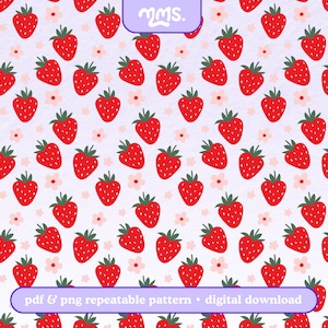 BERRY HEARTS FRUIT Wzór pliku do sublimacji lub drukowania, bezszwowy wzór owoców, wzór truskawki png, tropikalny wzór sublimacji png