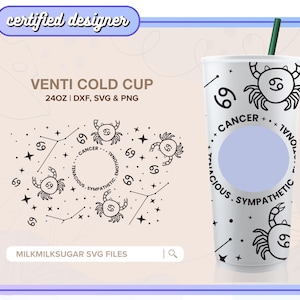 KREBS ⟡ Nahtlose Verpackung ⟡ SVG für Sbux Cup ⟡ Wiederverwendbare png dxf ⟡ SVG-Dateien für Cricut ⟡ Silhouette ⟡ Download ⟡ Sternzeichen Horoskop